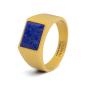Preview: Siegelring aus 18 Karat vergoldetem Titan mit Lapislazuli-Stein - Credo Gold Blue